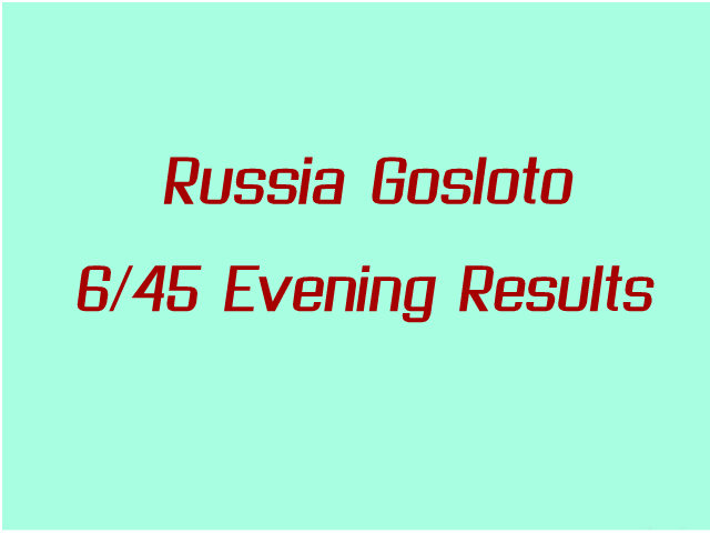 Russia Gosloto Evening Results: Thursday 26 May 2022